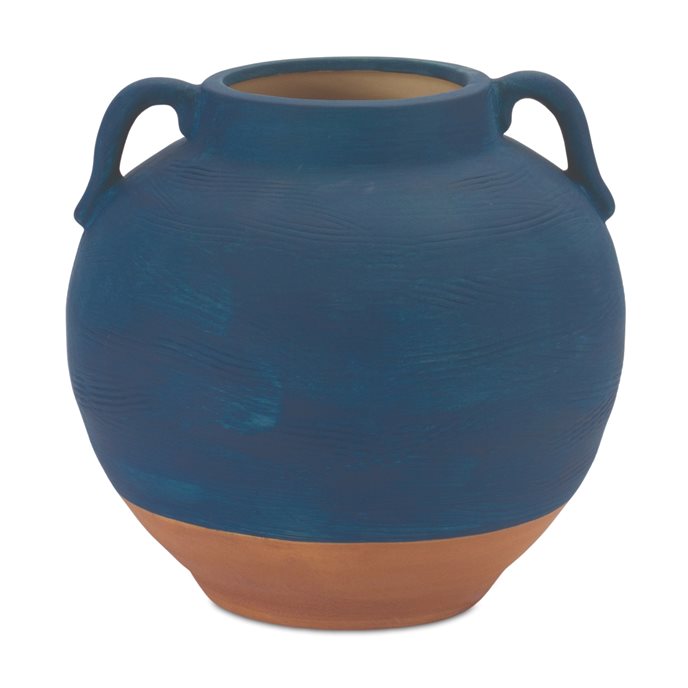 Ceramic Urn Vase with Terra Cotta Accent 7"H Thumbnail