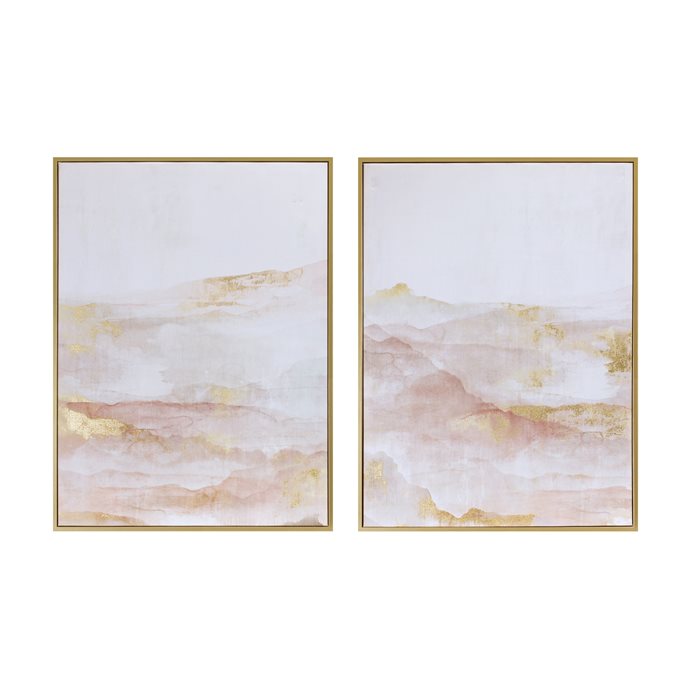 Framed Blush Canvas Wall Art (Set of 2) Thumbnail