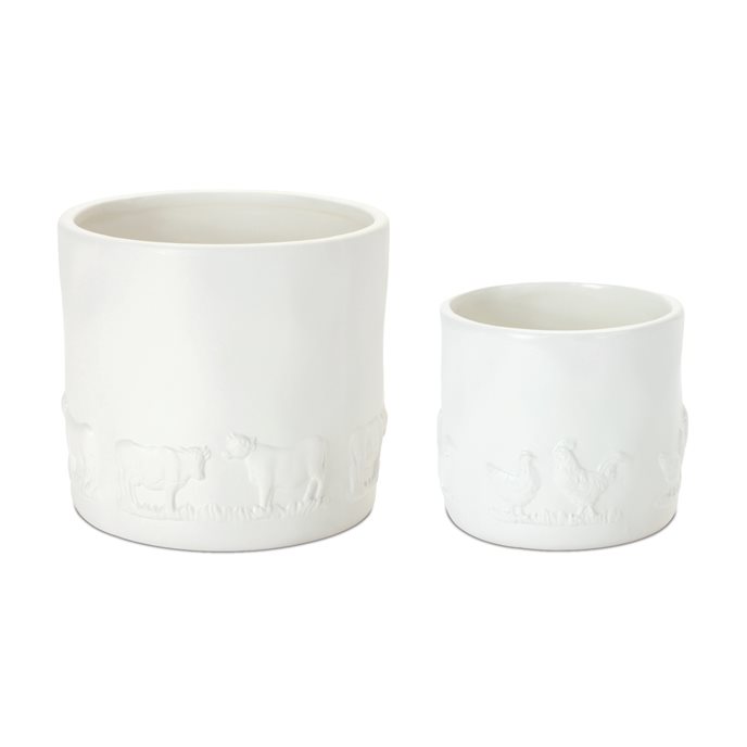 Ceramic Farm Animal Planter (Set of 2) Thumbnail