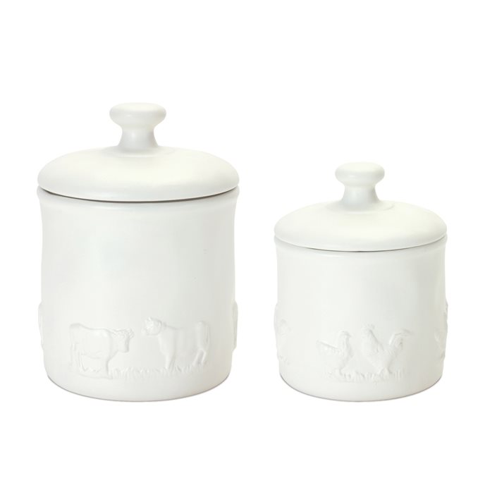 Ceramic Farm Animal Canister (Set of 2) Thumbnail