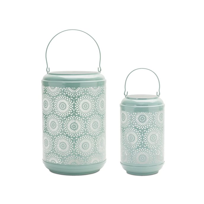 Punched Metal Lantern Candle Holder (Set of 2) Thumbnail