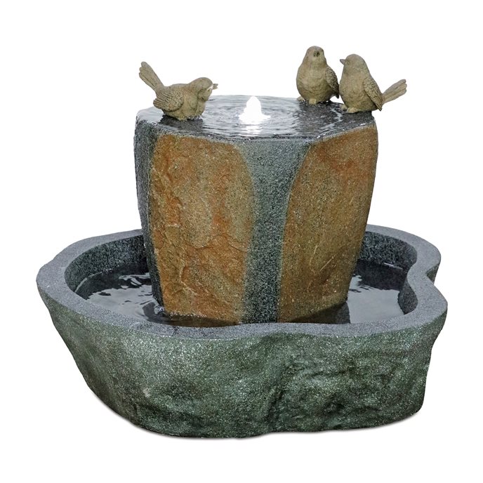 Stone Bird Bath Pool Fountain 22"D Thumbnail