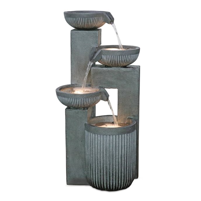 Stone Cascading Bowl Fountain 33"H Thumbnail