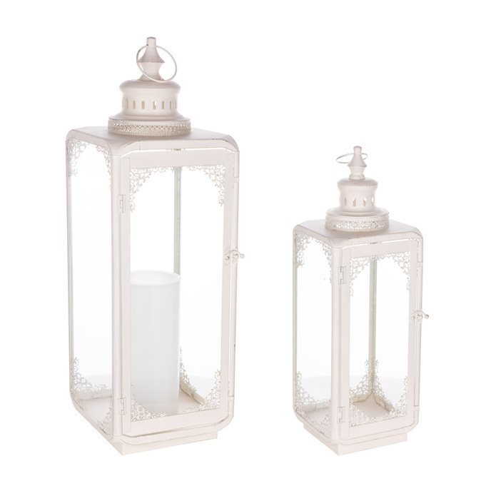 Ornate Curved Metal Lantern (Set of 2) Thumbnail