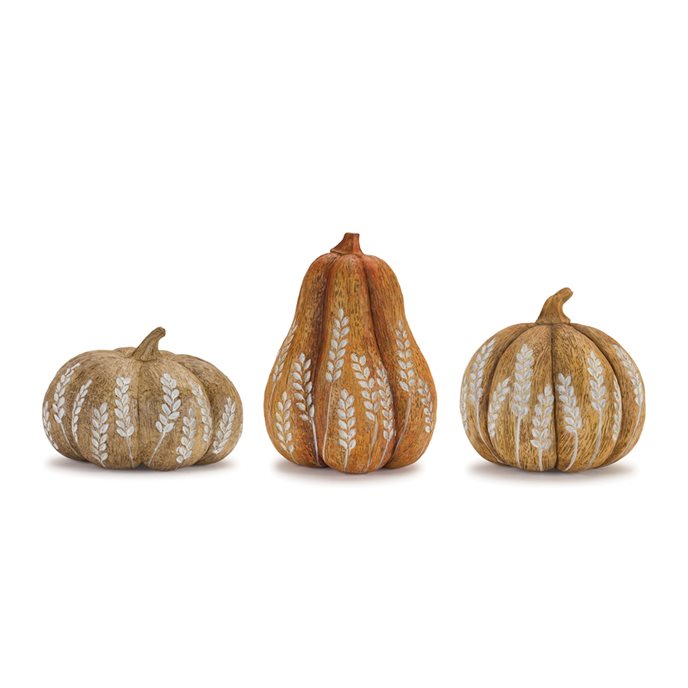 Wheat Print Harvest Pumpkin (Set of 3) Thumbnail