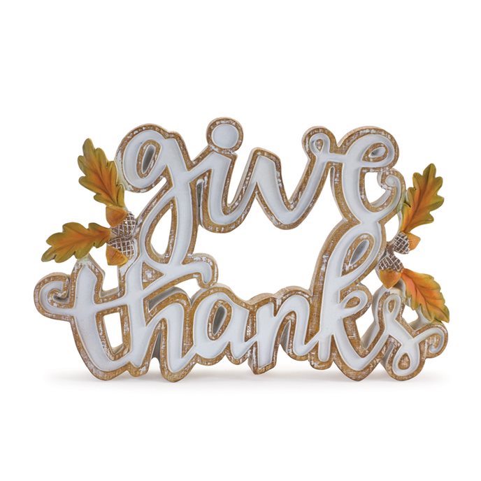 Give Thanks Harvest Tabletop Sign 10"L Thumbnail