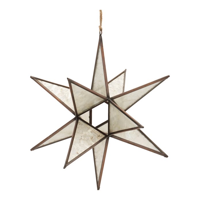 Brass Metal Moravian Star Ornament 7"H Thumbnail