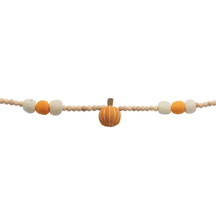 Beaded Wood and Felt Pumpkin Garland (Set of 2) Thumbnail