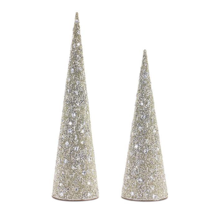 Beaded Glass Cone Tree (Set of 2) Thumbnail