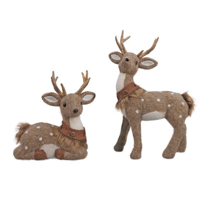 Felt Fabric Deer Shelf Sitter (Set of 2) Thumbnail