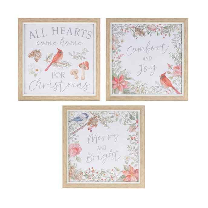 Framed Winter Cardinal Sentiment Print (Set of 3) Thumbnail