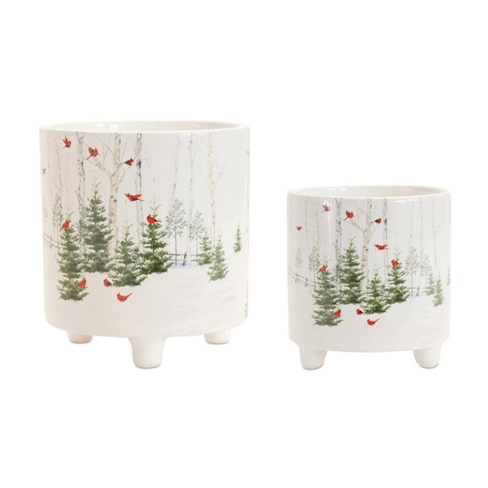 Winter Cardinal Forest Planter (Set of 2) Thumbnail