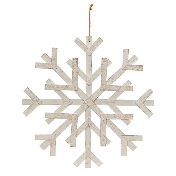 Distressed Fir Wood Snowflake 24"D Thumbnail