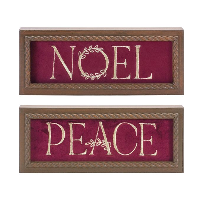 Framed Noel and Peace Wall Sign (Set of 2) Thumbnail