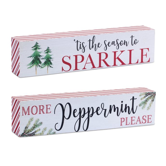 Holiday Peppermint Sentiment Sign (Set of 2) Thumbnail