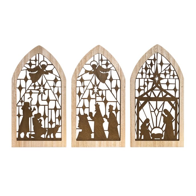 Cut-Out Wood Nativity Screen Arches (Set of 3) Thumbnail