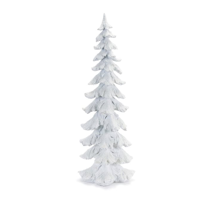 Flocked Pine Tree with Carved Design 26"H Thumbnail