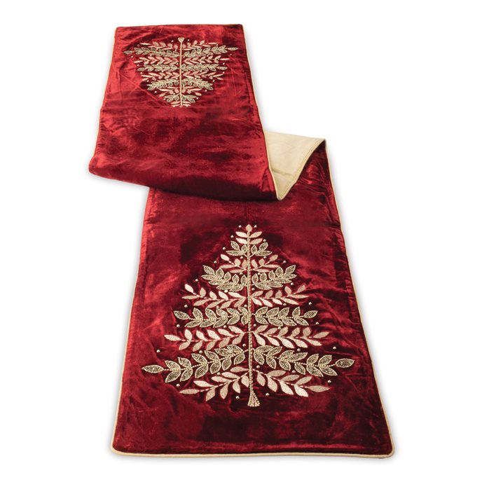 Beaded Pine Tree Table Runner 72"L Thumbnail