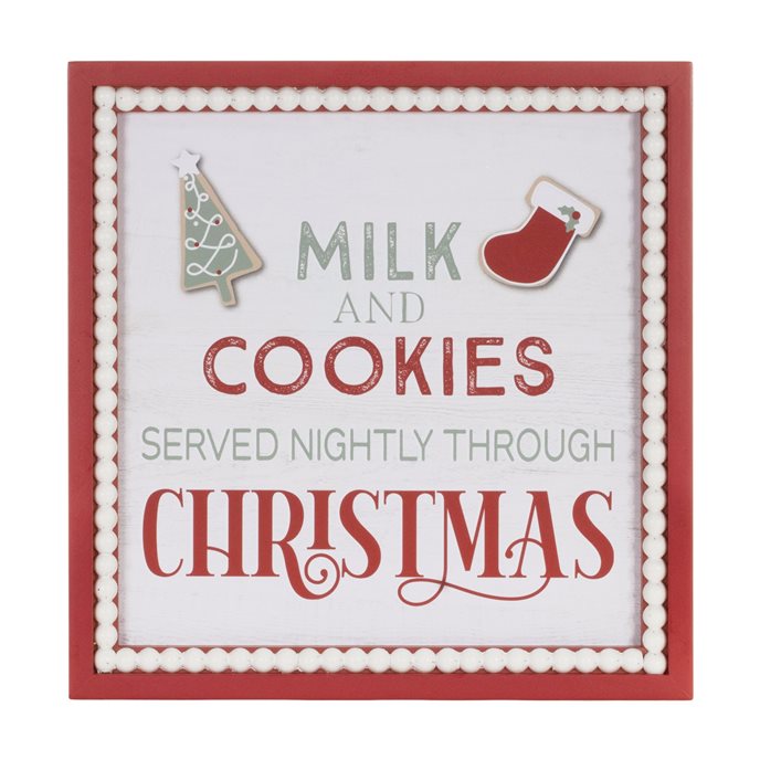 Framed Milk and Cookies Wall Sign 15"SQ Thumbnail