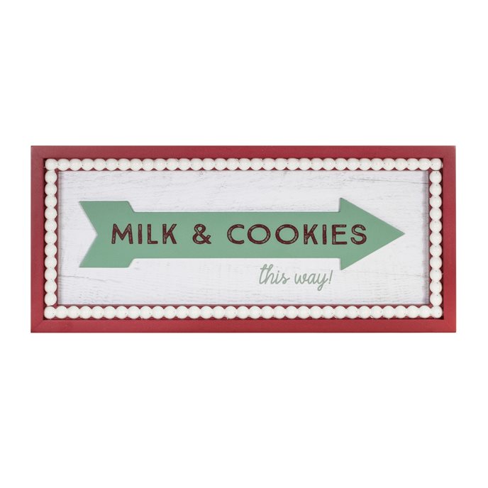 Framed Milk and Cookies Wall Sign 19.5"L Thumbnail