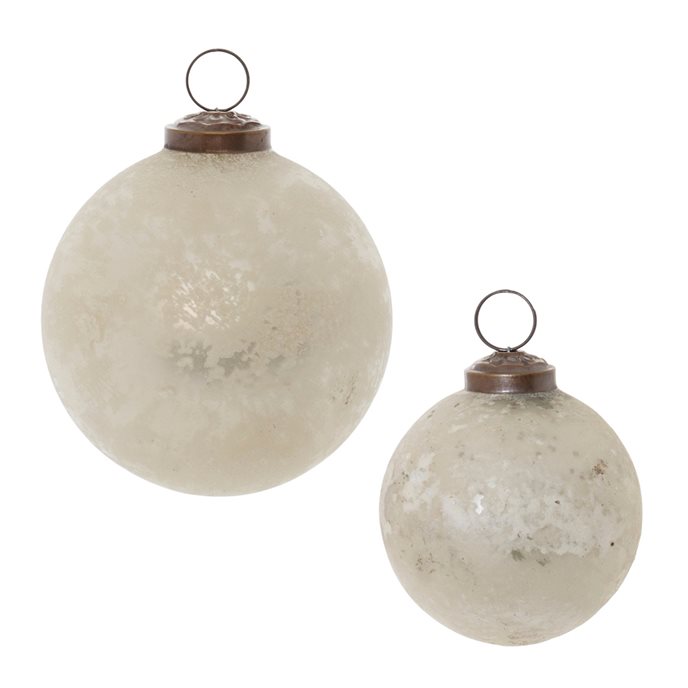 Beige Soda Lime Glass Ball Ornament (Set of 12) Thumbnail