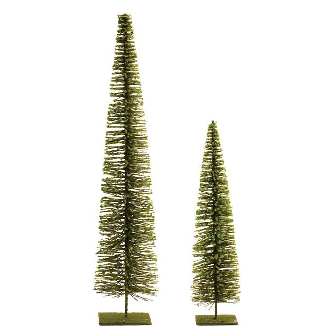 Glittered Green Bottle Brush Tree (Set of 2) Thumbnail