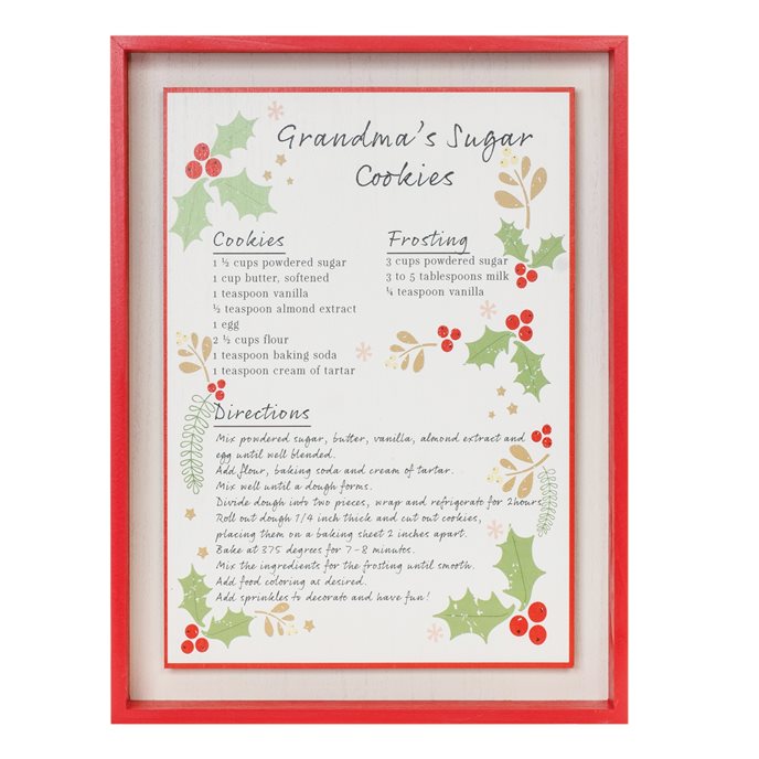 Framed Grandma's Sugar Cookie Recipe 16.5"H Thumbnail