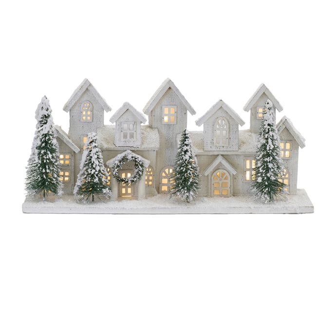 LED Flocked Winter Village Display 23"L Thumbnail