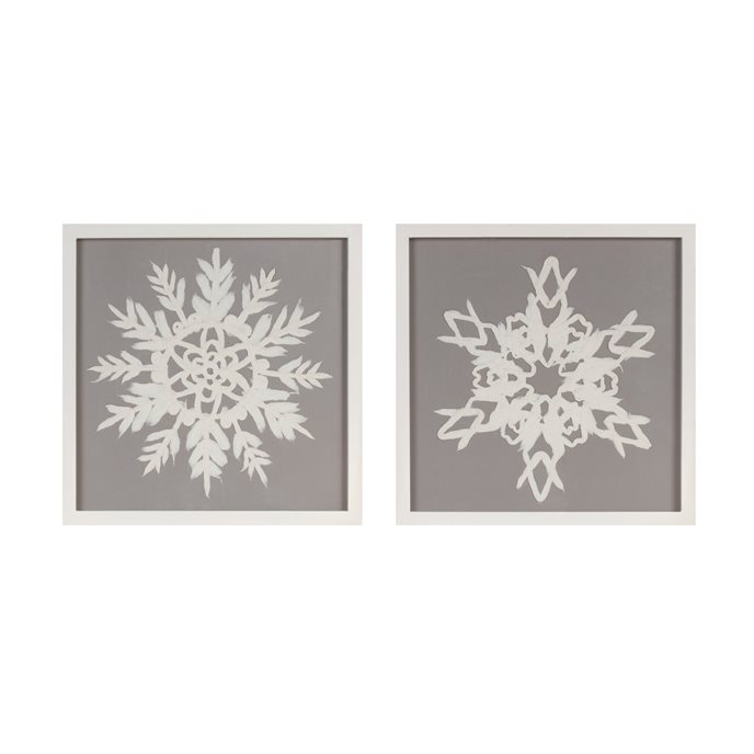 Framed Paper Mache Snowflake Plaque (Set of 3) Thumbnail