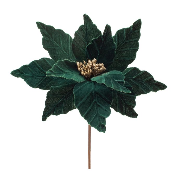 Forest Green Poinsettia Stem (Set of 6) Thumbnail