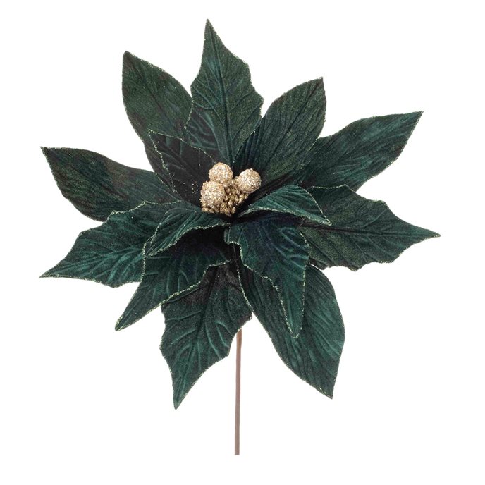 Forest Green Poinsettia Stem (Set of 2) Thumbnail