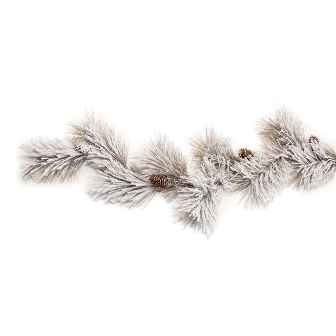 Flocked Long Needle Pine Garland (Set of 2) Thumbnail