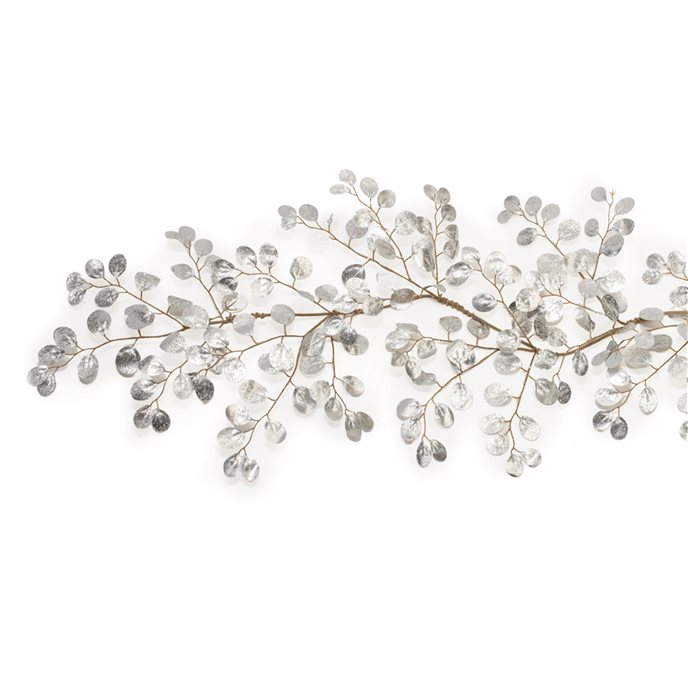 Metallic Silver Dollar Eucalyptus Garland 4'L Thumbnail