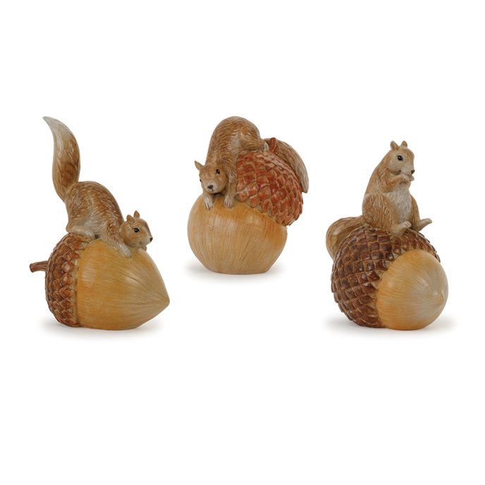 Fall Squirrel with Acorn Figurine (Set of 3) Thumbnail