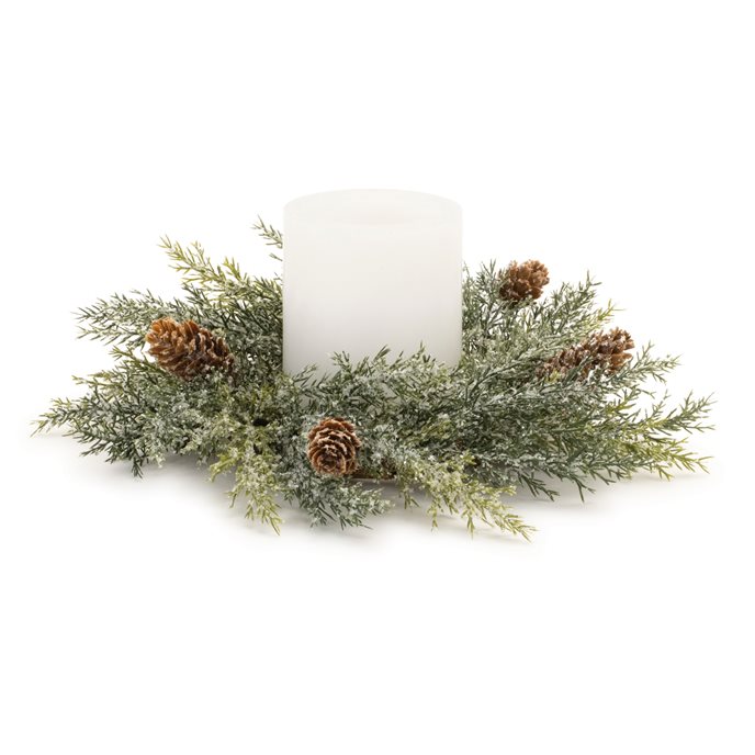 Icy Pine Cone Candle Ring (Set of 2) Thumbnail