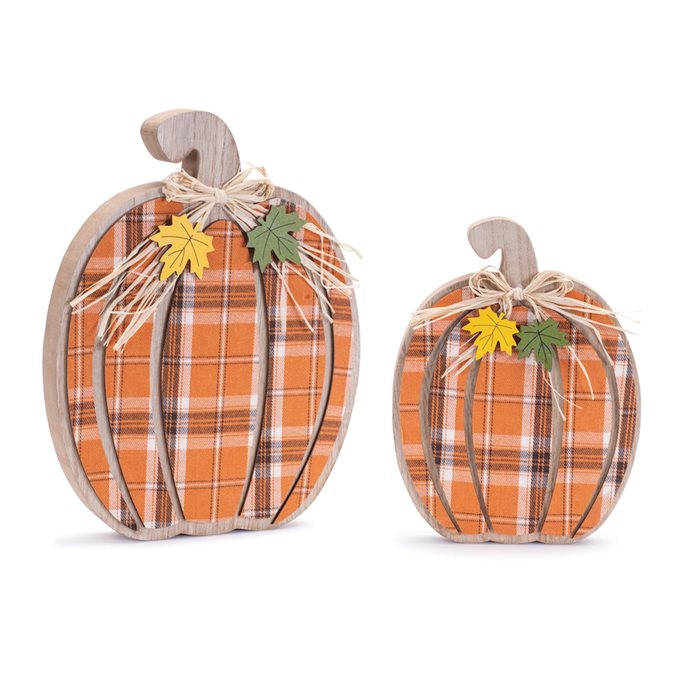 Harvest Plaid Pumpkin Decor (Set of 2) Thumbnail