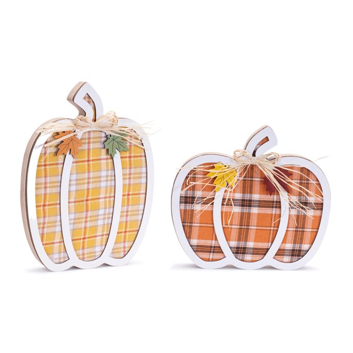 Harvest Plaid Pumpkin Decor (Set of 2) Thumbnail