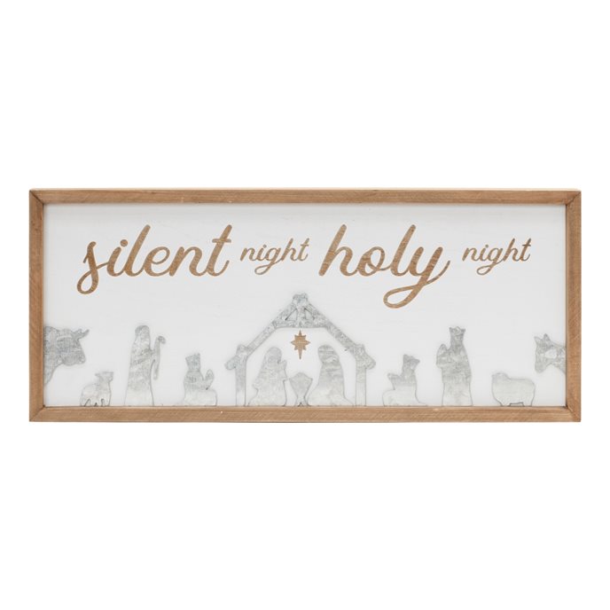 Silent Night Wall Sign 19"L Thumbnail