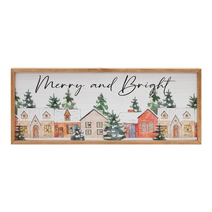 LED Merry and Bright Winter Village Sign 23.75"L Thumbnail