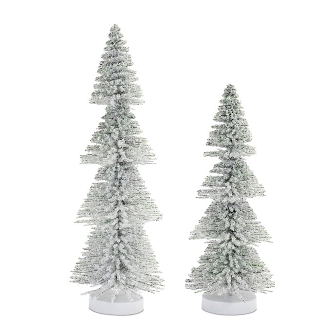 Flocked Bottle Brush Tree (Set of 2) Thumbnail