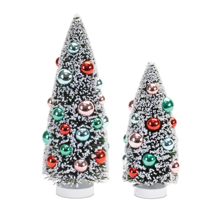 Decorated Bottle Brush Pine Tree (Set of 2) Thumbnail