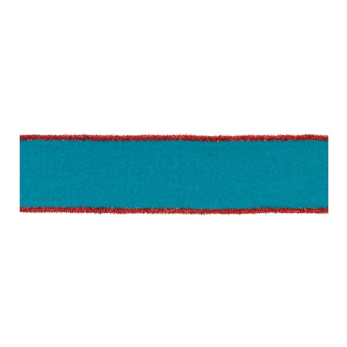 Blue Wool and Red Wired Ribbon (Set of 2) Thumbnail