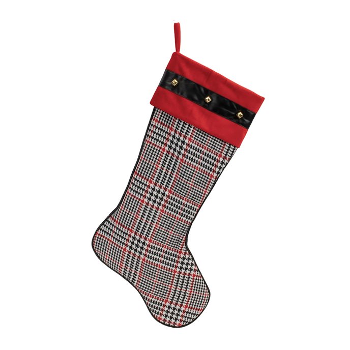 Houndstooth Plaid Holiday Stocking (Set of 3) Thumbnail