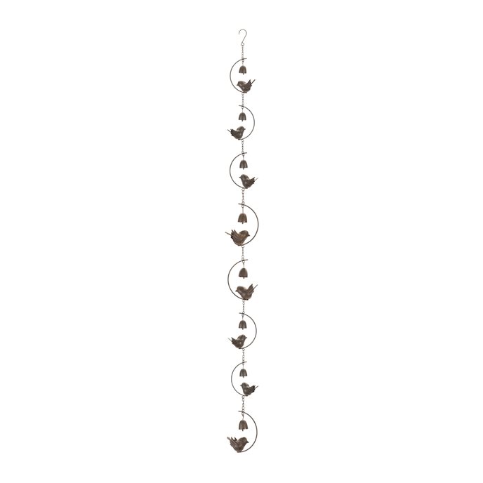 Bird and Bell Rain Chain 70"L Thumbnail