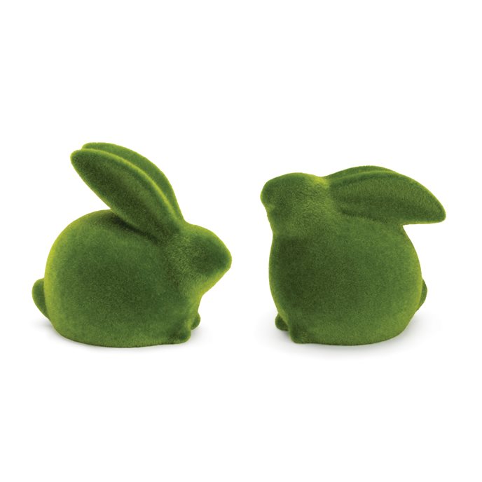 Mossy Terra Cotta Rabbit Figurine (Set of 2) Thumbnail