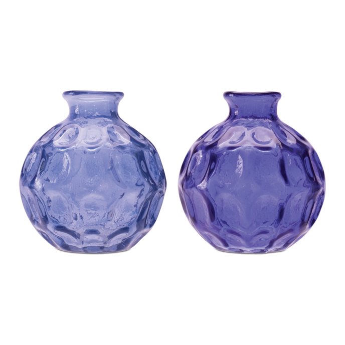 Blue Bubble Glass Bud Vase (Set of 2) Thumbnail