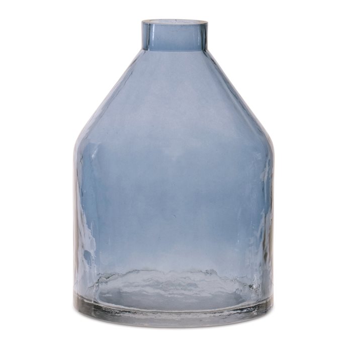 Blue Glass Bottle Vase 6.5"H Thumbnail