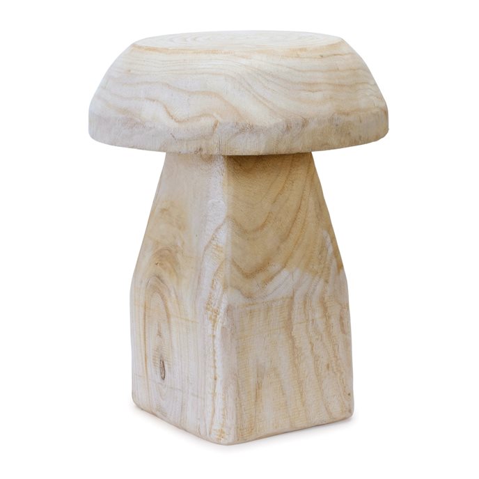 Wood Mushroom Stool 15.5"H Thumbnail