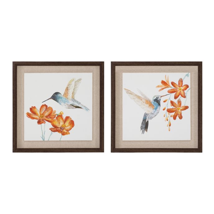 Framed Hummingbird Floral Print (Set of 2) Thumbnail