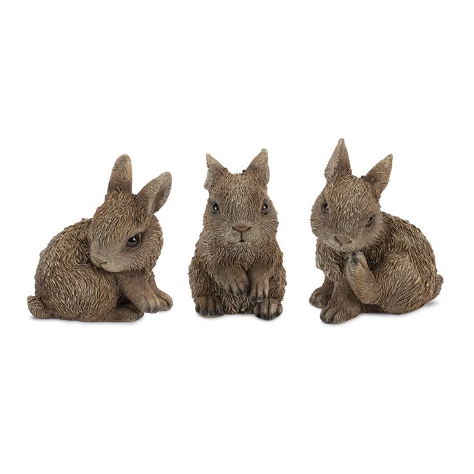 Mini Garden Bunny Rabbit Figurine (Set of 3) Thumbnail